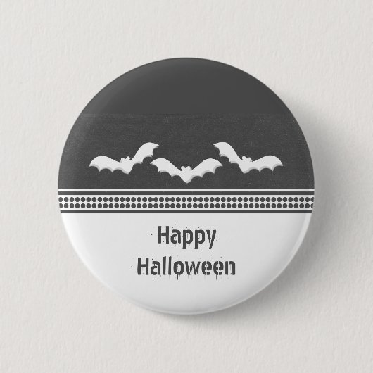Gone Batty Halloween Button, Dunkelgrau Button (Vorderseite)