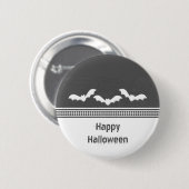 Gone Batty Halloween Button, Dunkelgrau Button (Vorne & Hinten)