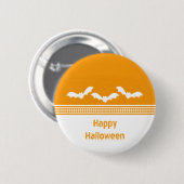 Gone Batty Halloween Button, Orange & White Button (Vorne & Hinten)