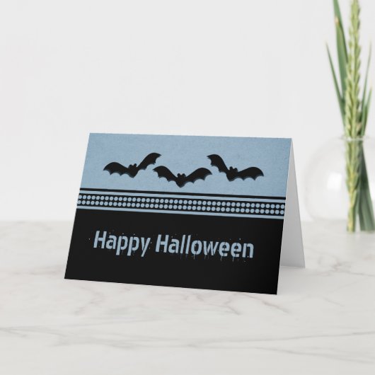 Gone Batty Halloween Card, Light Blue Karte (Vorderseite)