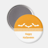 Gone Batty Halloween Magnet, Orange & White Magnet (Vorderseite/Rückseite)