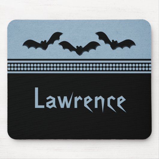 Gone Batty Halloween Mousepad, Light Blue Mousepad (Vorne)