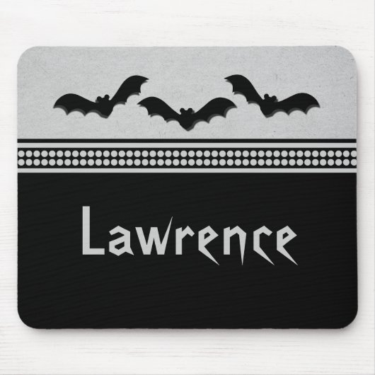 Gone Batty Halloween Mousepad, Light Gray Mousepad (Vorne)