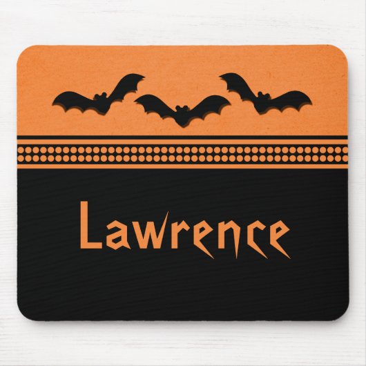 Gone Batty Halloween Mousepad, Orange Mousepad (Vorne)