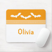 Gone Batty Halloween Mousepad, Orange & White Mousepad (Mit Mouse)