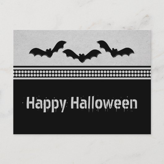 Gone Batty Halloween Postkarte, Light Grau Postkarte (Vorderseite)