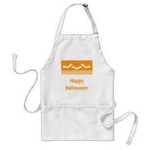 Gone Batty Halloween Schürze, Orange & White Schürze