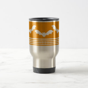 Gone Batty Halloween Tasse, Orange und Weiß Reisebecher