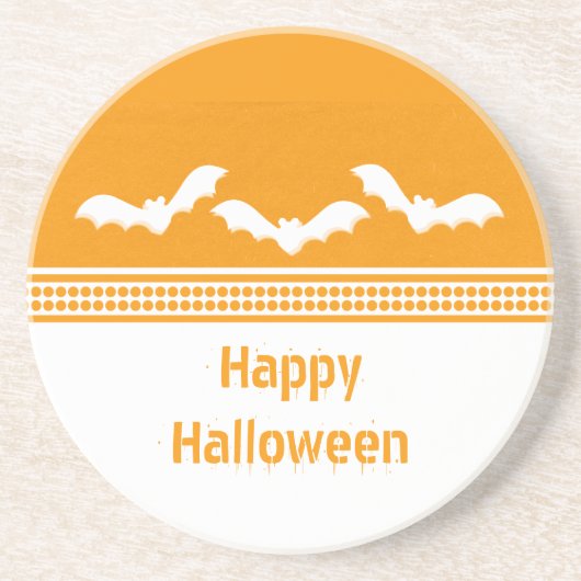 Gone Batty Halloween Untersetzer, Orange & White Untersetzer (Vorne)