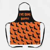 Gone Batty! Orange und Schwarzes Halloween Schürze (Vorderseite)