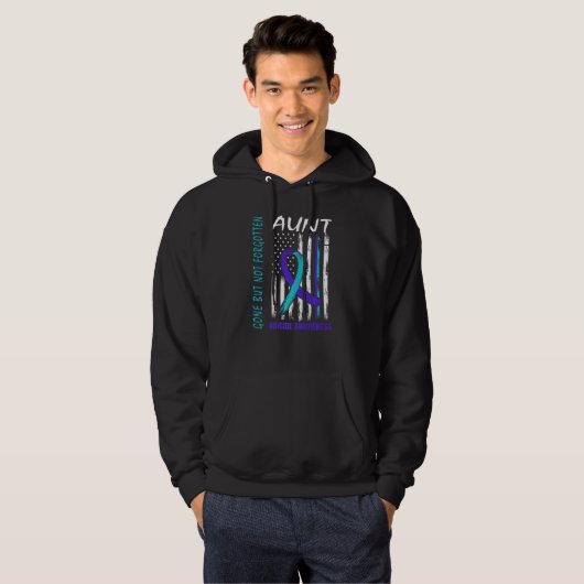 Gone But Not Forgotten Aunt Suicide Awareness Flag Hoodie (Vorne ganz)