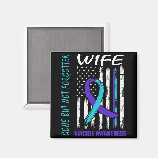Gone But Not Forgotten Wife Suicide Awareness Flag Magnet (Vorderseite/Rückseite)