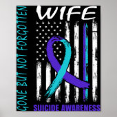 Gone But Not Forgotten Wife Suicide Awareness Flag Poster (Vorne)