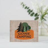 Gone Camping Nature Lovers Postkarte (Stehend Vorderseite)