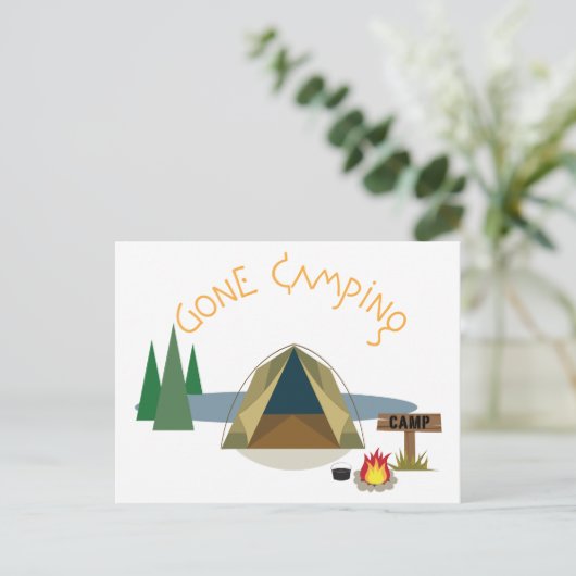 Gone Camping Postkarte (Stehend Vorderseite)