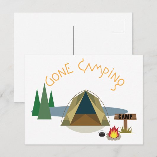 Gone Camping Postkarte (Vorne/Hinten)