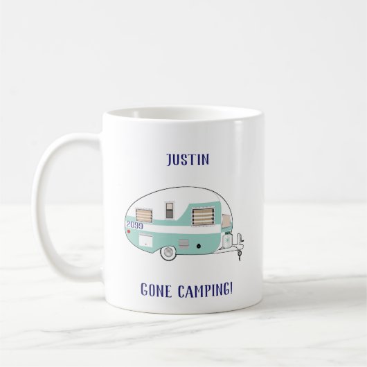 Gone Camping RV Trailer Campingplatz Kaffeekuchen  Kaffeetasse (Links)