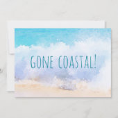 Gone Coast New Zuhause Wave on Beach Wasserfarbe Ankündigung (Vorderseite)
