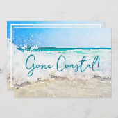 Gone Coast New Zuhause Wave on Beach Wasserfarbe Ankündigung (Vorne/Hinten)