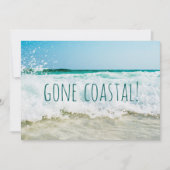 Gone Coast New Zuhause Wave on Beach Wasserfarbe Ankündigung (Vorderseite)