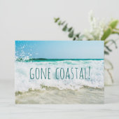 Gone Coast New Zuhause Wave on Beach Wasserfarbe Ankündigung (Stehend Vorderseite)