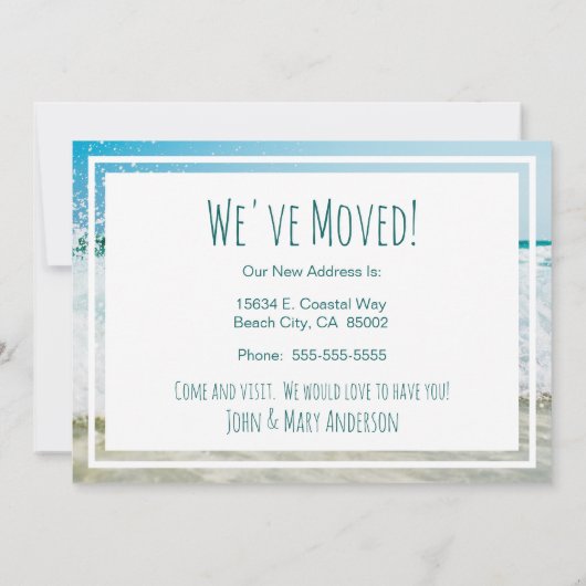 Gone Coast New Zuhause Wave on Beach Wasserfarbe Ankündigung (Rückseite)