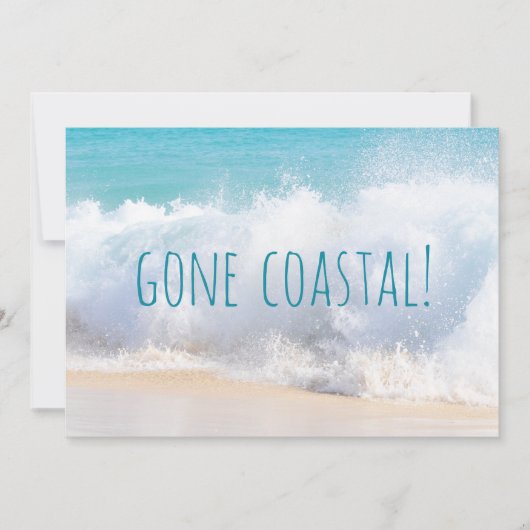 Gone Coast New Zuhause Wave on Beach Wasserfarbe Ankündigung (Vorderseite)