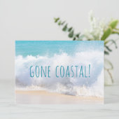 Gone Coast New Zuhause Wave on Beach Wasserfarbe Ankündigung (Stehend Vorderseite)