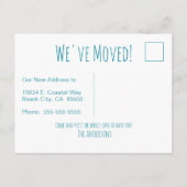 Gone Coast New Zuhause Wave on Beach Wasserfarbe Ankündigungspostkarte (Rückseite)