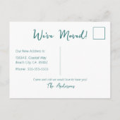 Gone Coast New Zuhause Wave on Beach Wasserfarbe Ankündigungspostkarte (Rückseite)