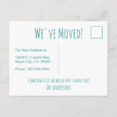 Gone Coast New Zuhause Wave on Beach Wasserfarbe Ankündigungspostkarte (Rückseite)