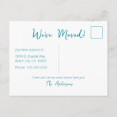 Gone Coast New Zuhause Wave on Beach Wasserfarbe Ankündigungspostkarte (Rückseite)