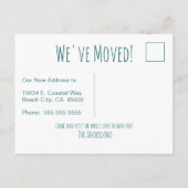 Gone Coast New Zuhause Wave on Beach Wasserfarbe Ankündigungspostkarte (Rückseite)