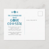 Gone Coastal Beach Wave Muscheln Foto bewegen Ankündigungspostkarte (Rückseite)