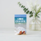 Gone Coastal Beach Wave Muscheln Foto bewegen Telefonnummerkarte (Stehend Vorderseite)