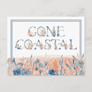 Gone Coastal Blue Coral Aquarell Ich Habe Mich Bew Postkarte