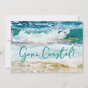 Gone Coastal New Zuhause Wave on Beach Watercolor Ankündigung