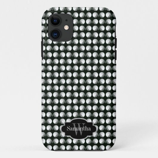 Gone Dotty Schwarz-weiß Dotty Monogram Phone Case (Rückseite)