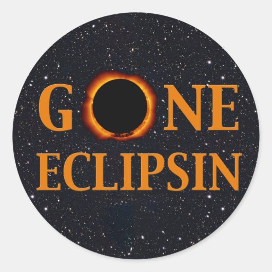 GONE ECLIPSIN Solar Eclipse Runder Aufkleber (Vorderseite)