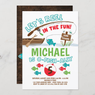 Gone Fischen Geburtstag Einladung