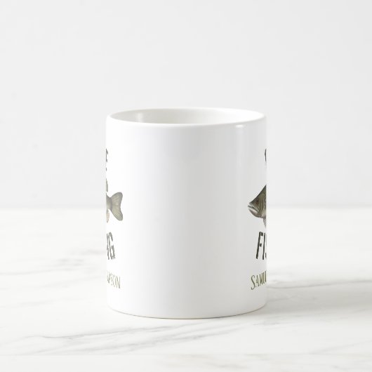 Gone Fish Bass Fish Modern Fisherman Coffee Kaffeetasse (Mittel)