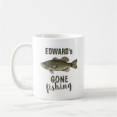 Gone Fish Bass Fish Modern Fisherman Niedlich Kaffeetasse (Links)