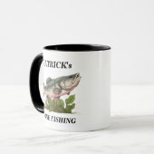Gone Fish Bass Fish Modern Fisherman Tasse (Vorderseite Links)