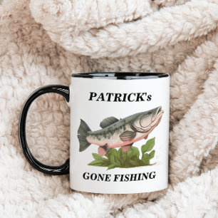 Gone Fish Bass Fish Modern Fisherman Tasse