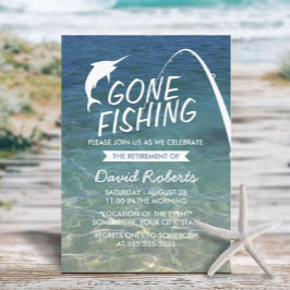 Gone Fish Beach Retirement Party Einladung