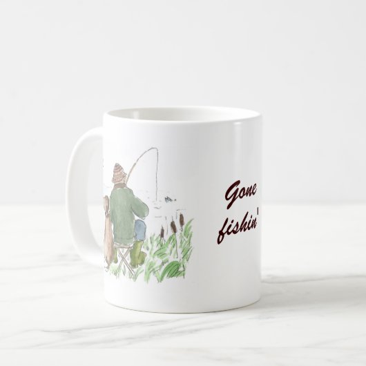 Gone fish' - Tasse des Kaffees (Vorderseite Links)