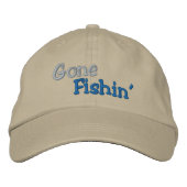Gone Fishin' Bestickte Baseballkappe (Vorderseite)
