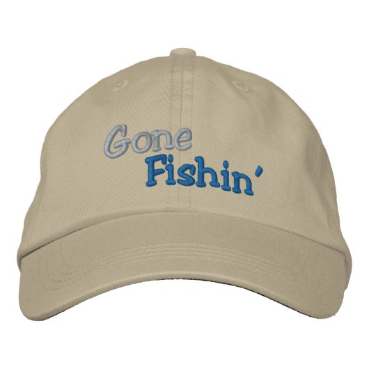 Gone Fishin' Bestickte Baseballkappe (Vorderseite)
