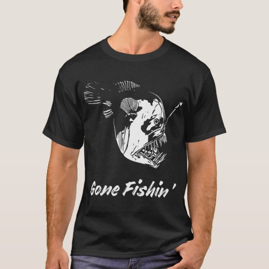 Gone Fishin' Essen und Spaß T-Shirt (Vorderseite)