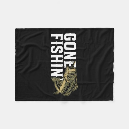 Gone Fishin Funny Largemouth B Angelgeschenk für F Fleecedecke (Vorderseite (Horizontal))
